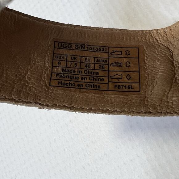 UGG Cream and Tan Wedge Sandals - Picture 14 of 14